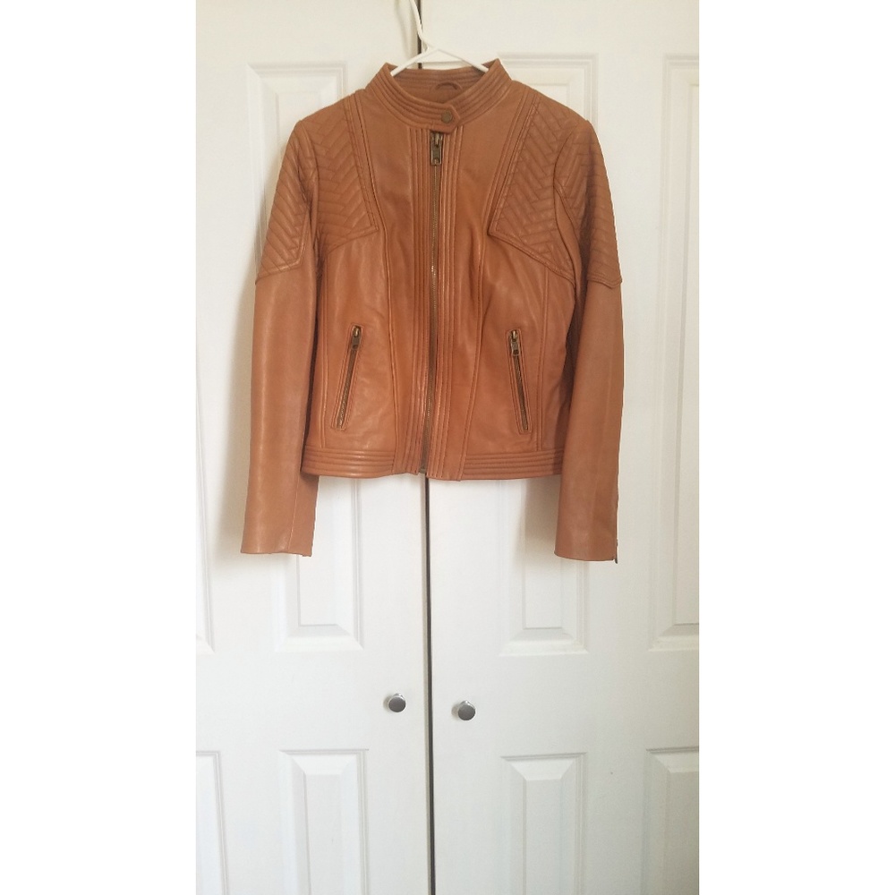 Michael Michael Kors Brown Leather Jacket